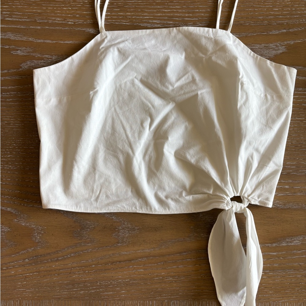 Express Elegant White Tie-Front Women's Top Size M